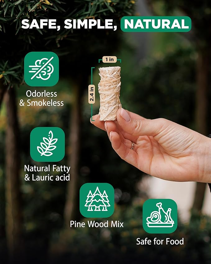 WH Natural Fire Starters for Campfires & Grill - 54+ Pack - Long-Burning Charcoal Starters - Odorless Firestarters for Outdoor Fire Pit, Fireplace - Quick Ignite