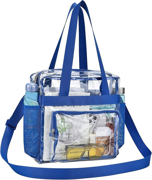 USPECLARE Clear Tote Stadium Approved, Security Travel & Gym Clear Bag for Work Sports Games Concerts