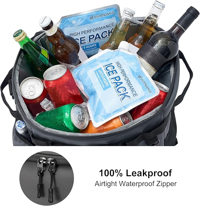 Odoland 48/72 Cans Soft Cooler with Wheels and Handle Collapsible Ice Chest Rolling Coolers on Wheels for Beach Camping Travel and Picnic