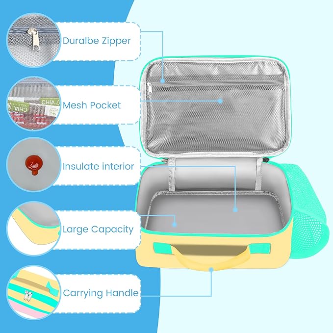 RLGPBON Kids Lunch Bag,Insulated Lunch Box for Girls Boys,Lunch Bag Toddler Teen,School Daycare Cute Travel bags