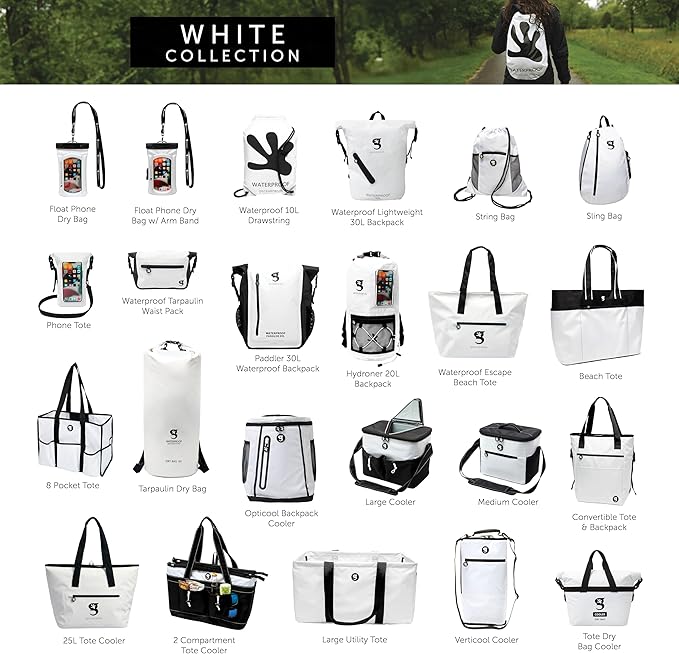 geckobrands Hydroner 20L Waterproof Dry Bag Backpack – Lightweight Roll-Top Bag with Clear Phone Pouch for Outdoor Activities