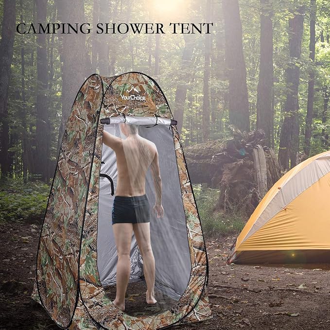 Your Choice Pop Up Privacy Shower Tent - Portable Changing Tent for Camping, Beach & Hiking - 6.2FT Lightweight with Carry Bag, Quick Setup & Full Coverage