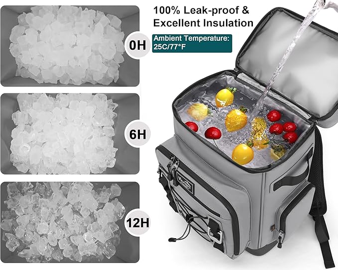 42Cans Cooler Backpack Insulated Leak Proof for Men & Women, Large Waterproof Backpack Cooler for Beach, Picnic, Outdoor, Leakproof, Multi-Functional