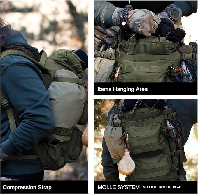 Mardingtop Tactical Backpacks Molle Hiking daypacks for Motorcycle Camping Hiking Military Traveling,25L Backpack