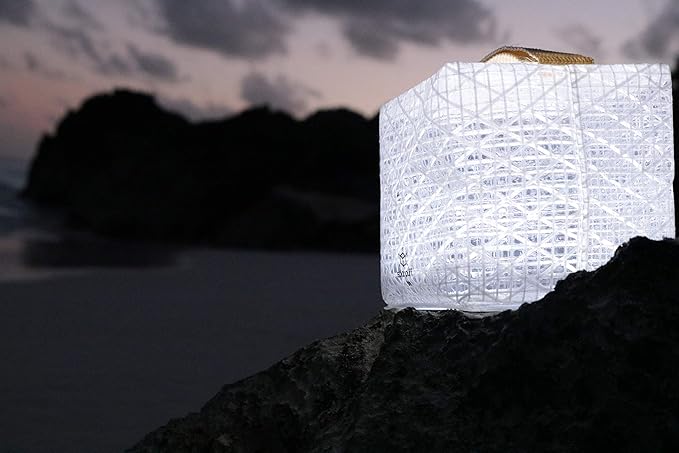 Outdoor Solar-Powered Light, Inflatable LED Lantern - Waterproof, Compact, Portable - SolarPuff PET Warm White