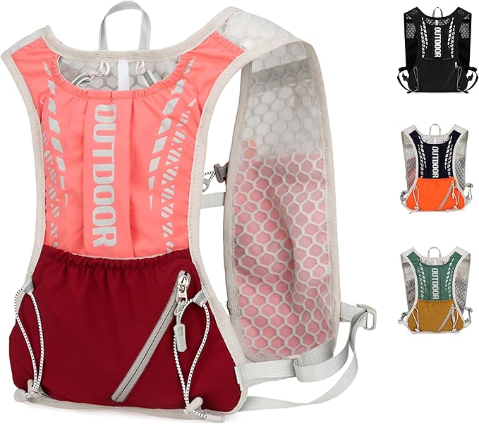 5L Hydration Backpack for Women and Men - Lightweight Running Vest with 1.5L Water Bladder, Water Backpack for Hiking, Running, Biking, Cycling and Rave, Adjustable Straps
