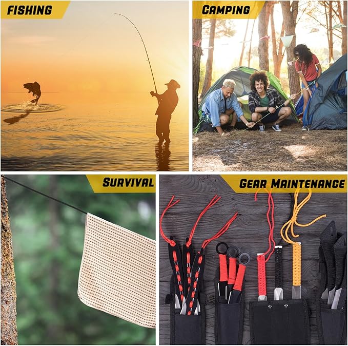 1000lb Paracord Rope, 4mm 12 Triple Strands Paracord, Heavy Duty Tactical Parachute Cord for Survival Gear, Camping, Hiking, and Ideal for Bracelets, Lanyards, Type III