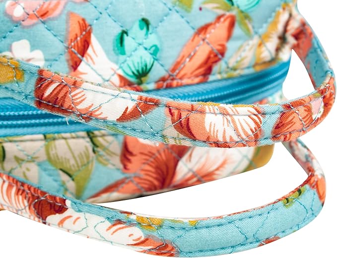 Machine Washable Women Quilted Fabric Insulated Reusable Cooler Lunch Bag Tote Adult Thermal Lunch Box Storage Bag for Ｗork (Floral)