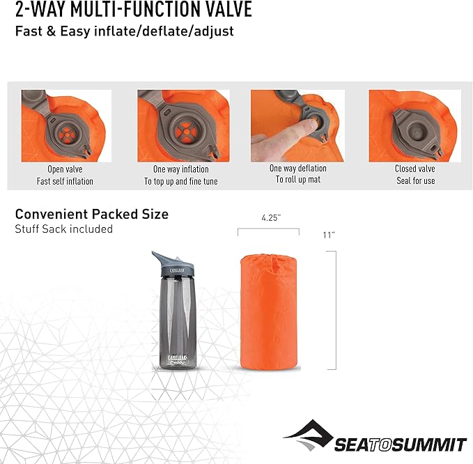 Sea to Summit Ultralight Self-Inflating Foam Sleeping Pad for Backpacking and Camping, X-Small (49 x 20 x 1 inches)