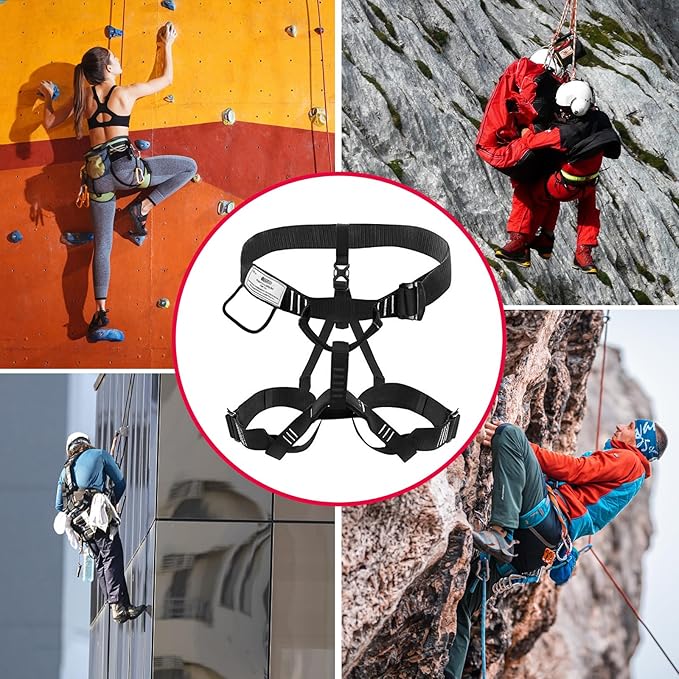 NewDoar Climbing Harness, Mountaineering Rock Climbing Harness, Half Body Harness for Rappelling Fire Rescuing Tree Climbing