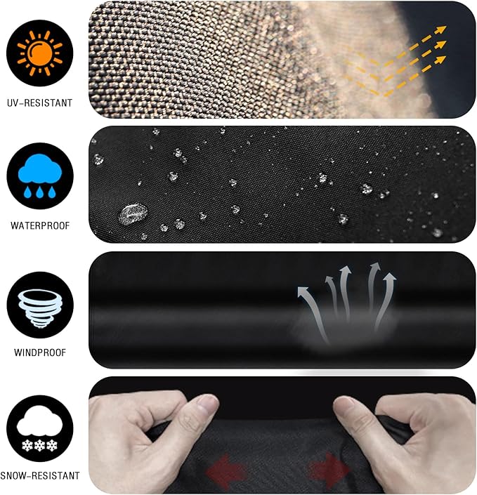 Comnova Grill Cover 59 Inch - 600D Premium BBQ Cover for Weber 24 Inch SmokeFire Wood Pellet Grill (EX4), Outdoor Smoke Fire Cover for Weber Grill Heavy-Duty and Waterproof (Black)