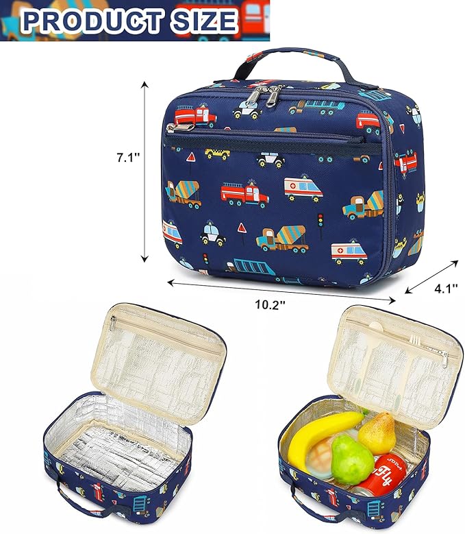 LOIDOU Lunch Box for Kids Boys Girls Insulated Lunch Bag Thermal Meal Tote Reusable Lunch Pail Bags for School Travel