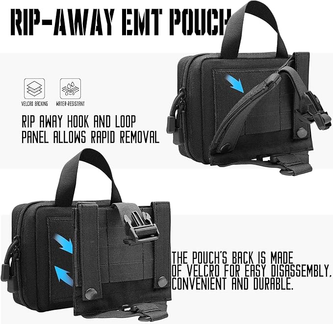 Tactical Ifak Trauma Kit - Emergency First Aid Bleeding Control Kit, Snake Bite & Bee Sting Supplies, Venom Extractor Pump