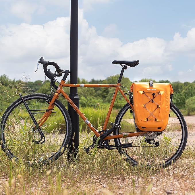ROCKBROS Bike Panniers Waterproof Rear Rack Bag Max 30L Large Capacity for Cycling Traveling Commuting