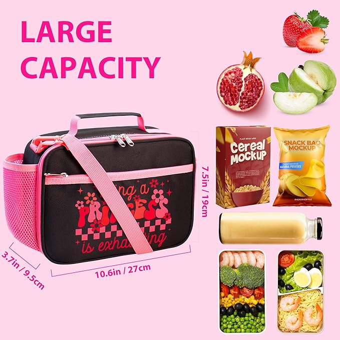 RLGPBON Kids Lunch Box for Girls Lunch Bag Insulated Durable Lunch Box Children Lunch Tote Bag for School
