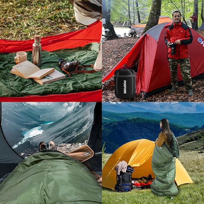 Flannel Sleeping Bag 0 Degree Cold Weather for Adults XXL Sleeping Bag 4 Season Big and Tall with Compression Sack