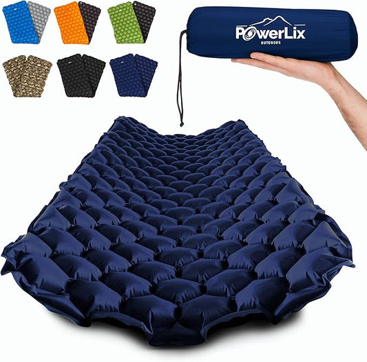 POWERLIX Ultralight Camping Sleeping Pad with Inflation Bag– Compact Lightweight Camping Pad, Outdoor Backpacking Hiking Traveling Airpad Camping Air Mattress Sleeping Mat