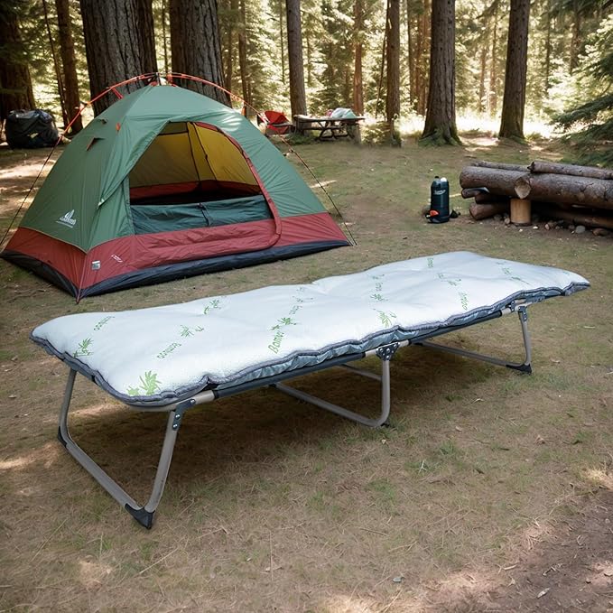 Gehannah Thick Camping Sleeping Pad, Soft Comfortable Microfiber Camping Cot Pads for Adults, Lightweight Foldable Sleeping mats for Traveling Hiking Backpacking Traveling