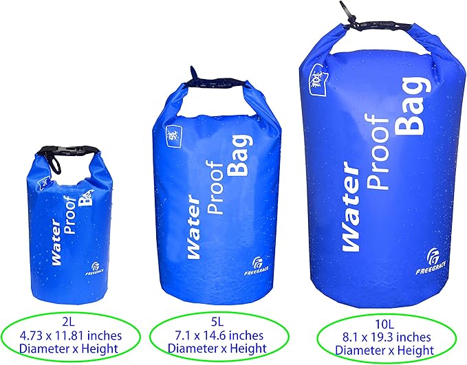 Waterproof Dry Bag - Lightweight Dry Sack with Seals and Waterproof Case - Float on Water - Keeps Gear Dry for Kayaking, Beach, Rafting, Boating, Hiking, Camping and Fishing