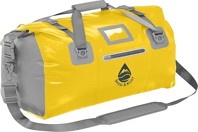 Skog Å Kust Duffelsak Heavy Duty Waterproof Duffel - Gear Bag for Sports, Travel, & More - 90L Yellow