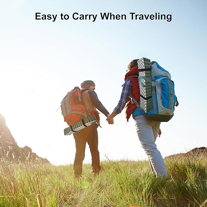 YIKI Closed Cell Foam Sleeping Pad for Camping, 72.8x22 inch, Ultralight Foldable Foam Sleeping Mat with Heat Reflective Layer, Waterproof Backpacking Pad for Hiking, Tent, Outdoor Use