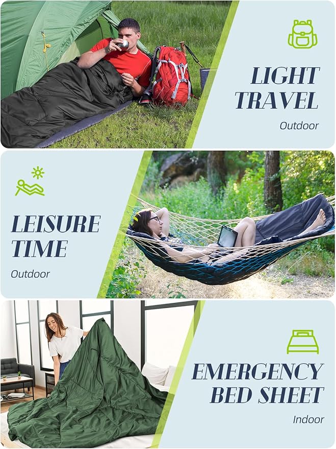 Bessport Lightweight Sleeping Bag, Ultralight Backpacking Sleeping Bag, 3 Season Waterproof for Adults Kids, Outdoor, Hiking, Camping