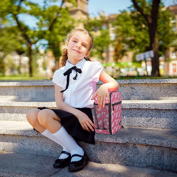 Hap Tim Lunch Box, Insulated Lunch Bags, Soft Mini Cooler Bag for Thermal Meal Tote Kit, Pink Unicorn Rainbow (18654-PKU)