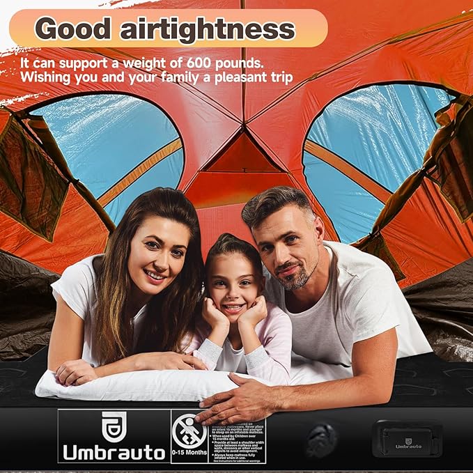 Umbrauto Built-in Pump Air Mattress for 5.5-5.8ft Full Size Short Truck Bed, Inflatable Camping Airbed with Rechargeable Cordless Pump for Truck Tent Camper