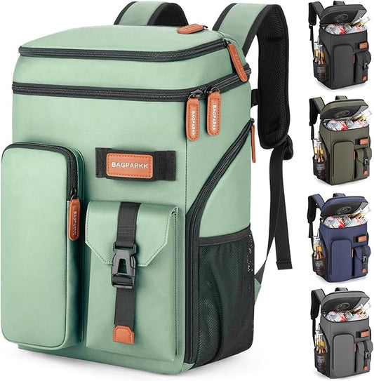 Insulated Cooler Backpack,33 Cans Multifunctional Double Deck Leakproof Cooler Bag with Sternum Strap,Large Capacity Lightweight Travel Camping Beach Backpack