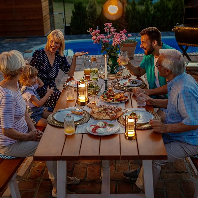 Portable Metal Table Lamp,Cordless Table Lamp,Battery Operated, 3 Light Colors, for Restaurant/Bedroom/Bars/Outdoor Party/Camping/Coffee Shop Atmosphere Night Light (Gold)