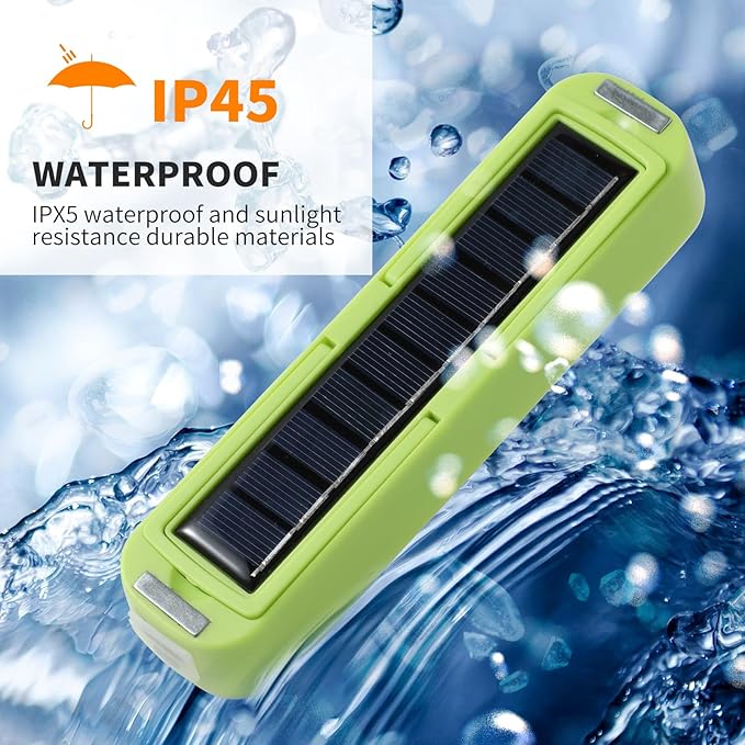 Solar Rechargeable Camping Lantern - 2000 Lumens, 4 Light Modes, Portable Power Bank (Green)