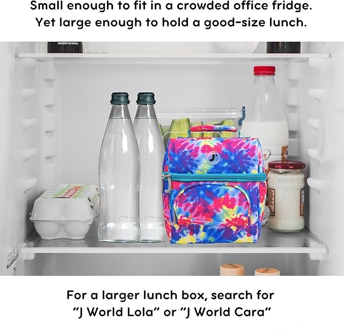 J World Corey Kids Lunch Bag. Insulated Lunch-Box for Boys Girls, Tie Dye