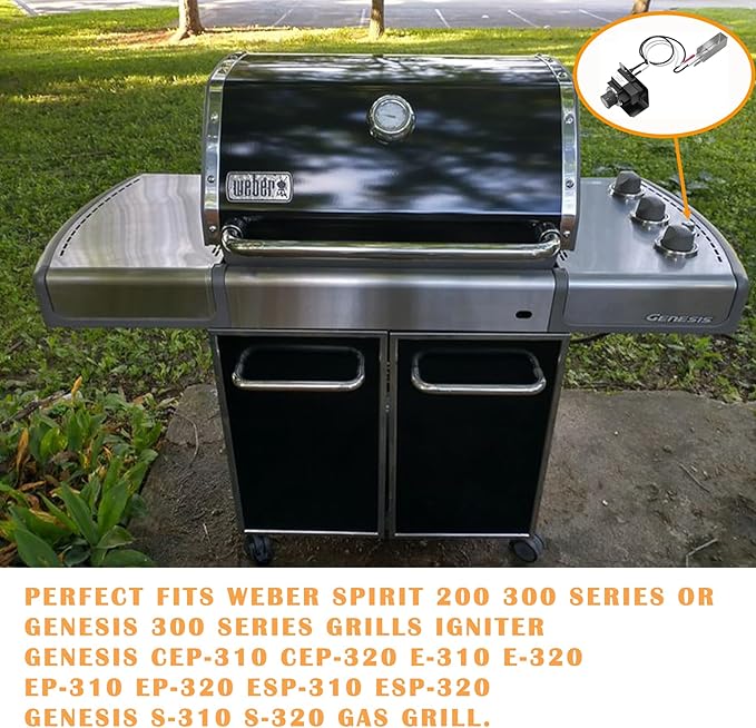 SafBbcue 91360 67847 67726 Igniter Kit 1819-51 1836-32 Ignition Kit for Weber Genesis 300 & Spirit 200 300 Series Side-Control Spirit E210 Spirit E310 Genesis E310 E320 Side-Control Grill Parts