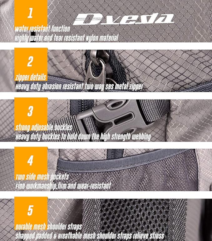 35L Lightweight Packable Backpack Waterproof Durable Hiking Travel Backpack Daypack