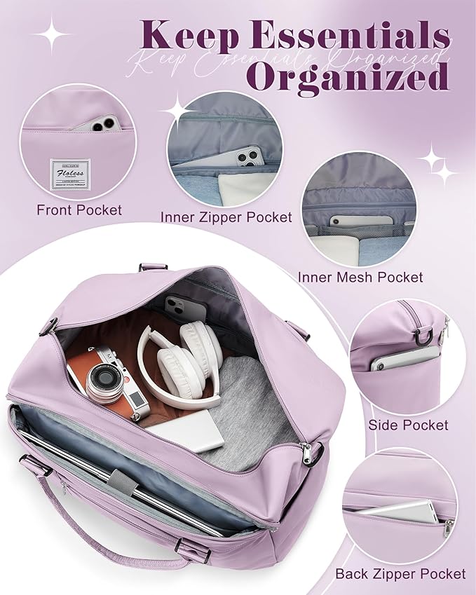 Gym Bag Womens,Travel Duffel Carry on Bag Sport Tote Bag Weekend Overnight Bag