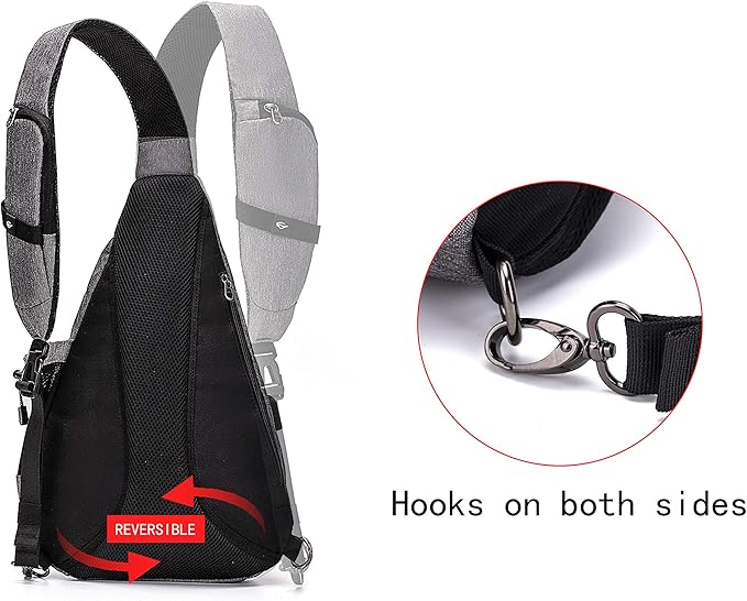 Water-Proof Sling bag/Crossbody Backpack/Shoulder Bag with USB Charging Port for Travel, Hiking, Cycling, Camping