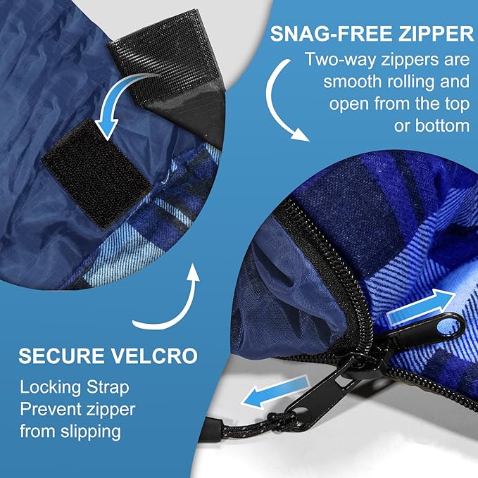 Double Sleeping Bag for Adults Kids Camping, XL Queen Size Sleeping Bags for 2 Person All Season Hiking Backpacking, Lightweight Waterproof with Compression Sack