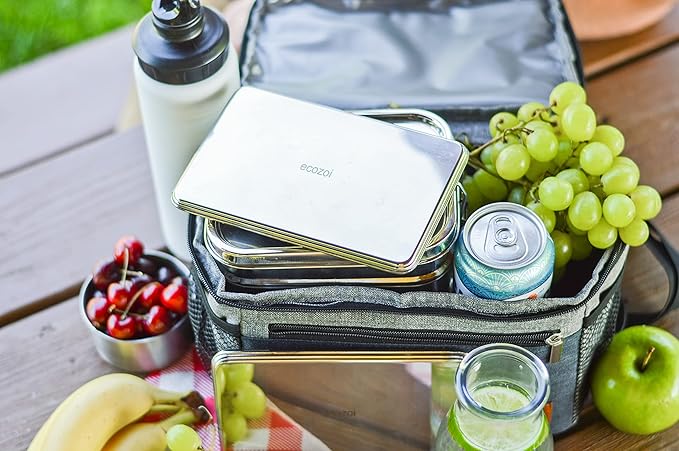 Stainless Steel Lunch Chillers - Ice Packs for Lunch Bags, Lunch Boxes, Bento Boxes and Coolers - 2 Pack, Plastic-Free and Sustainable