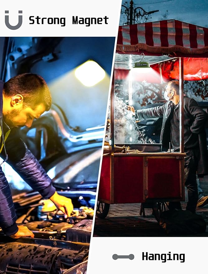 Rechargeable Camping Lights, 800LM, Hanging Tent Lights with Magnet,5 Lighting Mode LED Camping Lantern, 4500mAh, IP54 Waterproof Portable Red Flashlight for Hurricane, Outdoor, Fishing