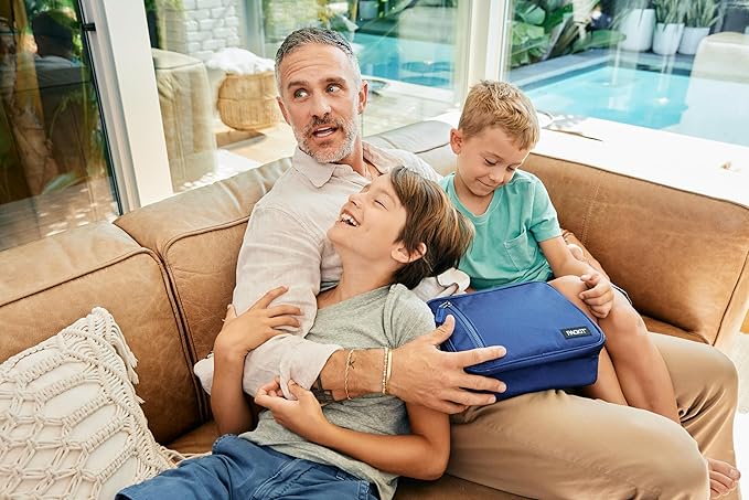 PackIt Freezable Classic Lunch Box, True Blue, Built with EcoFreeze® Technology, Collapsible, Reusable, Zip Closure With Front Pocket and Buckle Handle, For Work Lunches and Fresh Lunch On the Go