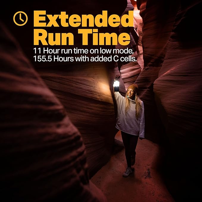 LUXPRO Rechargeable Dual-Power 940 Lumen LED Lantern with Diffused Lens for Up to 155 Hours of Use - Camping Lantern with Built-in Power Bank - Dimmable LED Light with IPX4 Water-Resistant Rating