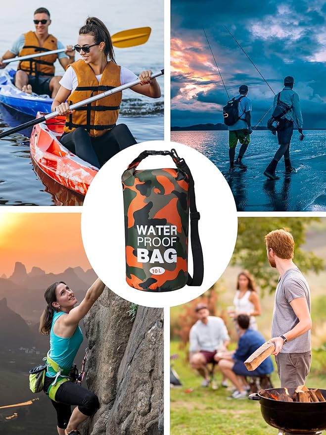 YDYJKI Waterproof Dry Bag Backpack 2L/5L/10L/20L/30L Floating Roll Top Dry Compression Sack Keeps Gear Dry for Kayaking Beach Rafting Boating Hiking Camping and Fishing with Waterproof Phone Case (