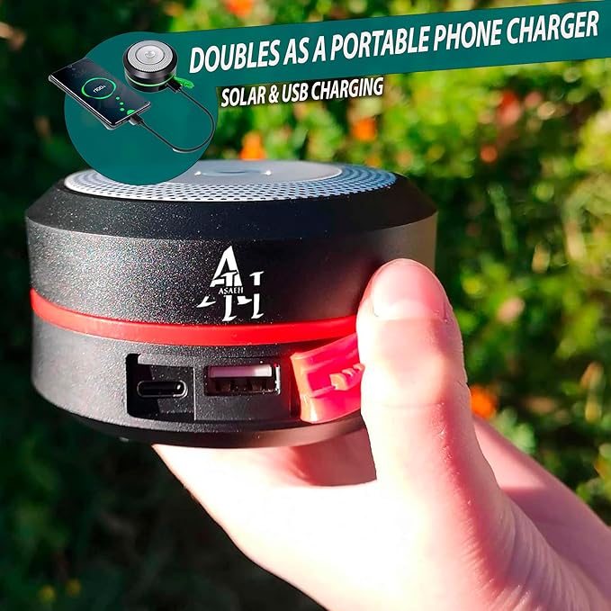 Solar Camping Lantern - LED Lanterns for Power Outages, Camping Lights, Emergency Flashlight - Collapsible Lamp, Rechargeable W/ Solar or Plug