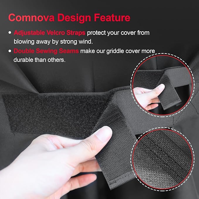 Comnova Grill Cover 65 Inch - 600D Premium BBQ Cover for Weber 36 Inch SmokeFire Wood Pellet Grill (EX6), Outdoor Smoke Fire Cover for Weber Grill Heavy-Duty and Waterproof (Black)