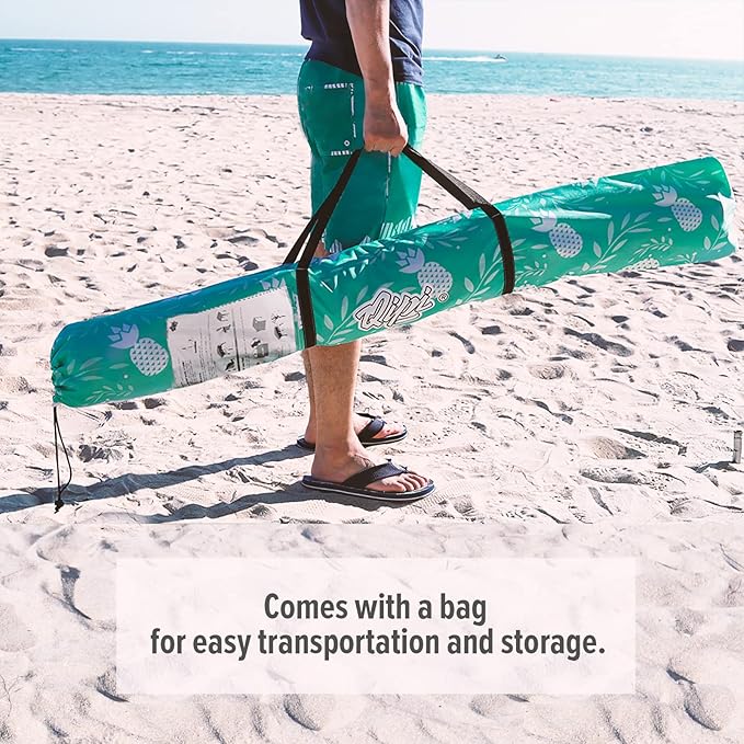 Qipi Beach Cabana - Easy to Set Up Canopy, Waterproof, Portable 6' x 6' Beach Shelter, Included Side Wall, Shade with UPF 50+ UV Protection, Ultimate Sun Umbrella - for Kids, Family & Friends