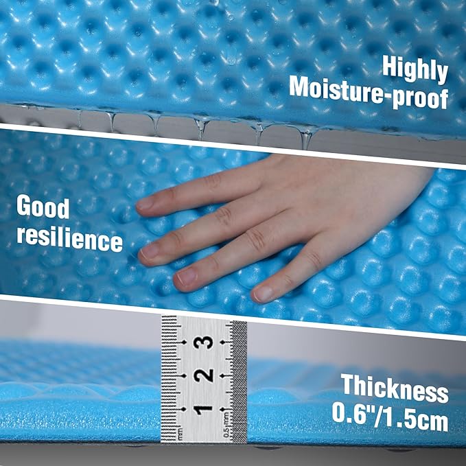 REDCAMP Foldable Foam Camping Pads for Sleeping, Waterproof Closed Cell Foam Camping Sleeping Pad - Ultra-Lightweight for Hiking & Backpacking, R-2.1 Insulated, Royal Blue/Grey/Green/Brown/Khaki