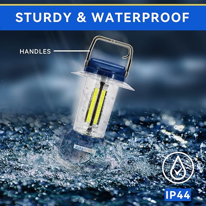 Durapower LED Camping Lantern Rechargeable, Bright 5000 Lumen, 5 Modes, 6000 mAh Power Bank, IP44 Waterproof Lantern for Hurricane, Emergency, Power Outages, Home