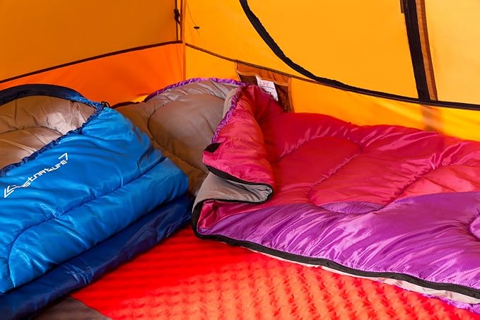 Clostnature Sleeping Bag for Adults and Kids - Lightweight Camping Sleeping Bag for Girls, Boys, Youths, Ultralight Backpacking Sleeping Bag for Cold Weather - Compression Sack Included(Right Zipper)