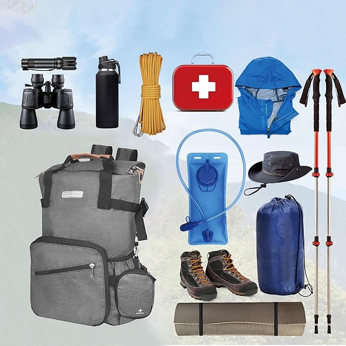 35L Foldable Waterproof Backpack For Outdoor Sports Travel Inside Wet Clothes Compartment Packable For Multiple