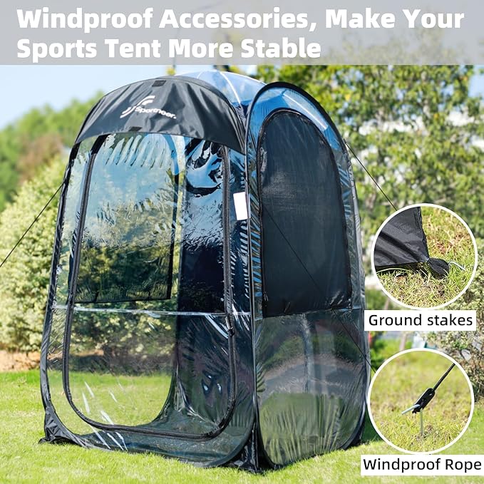 Sportneer Sports Tent, 1 Person Tent Sports Tents for Parents for Cold Day Lightweight Portable Pop Up Tent for Sports Event, Protection from Cold Wind and Rain